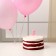 Set of candle in cake + 5 balls, number 3, pink