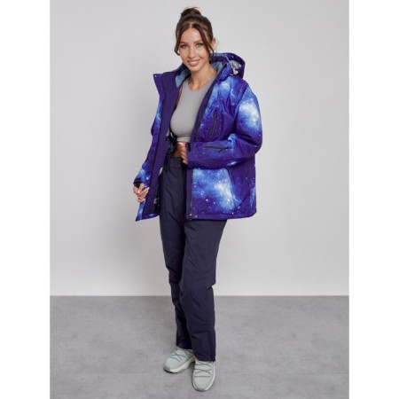 Ski jacket female winter, size 58, blue color-9