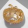 Brooch "Pumpkin" is sad, black-orange color in gold