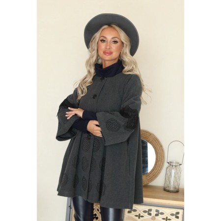 Cardigan female, size 44, gray color-6