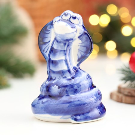 Souvenir "Snake Milena", Gzhel, 10x6.5 cm