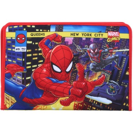 A4 labor folder with a pencil case, on a zipper, textiles, spider-man-6