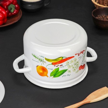 Cylindrical pan, 4 l, induction, neckline mix, white color-2