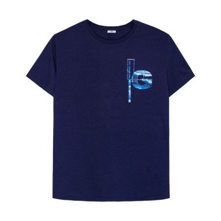 Male T-shirt, size 54, dark blue color-3