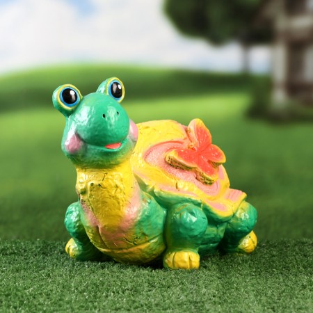 Garden figure "Turtle with a butterfly" 19cm-2
