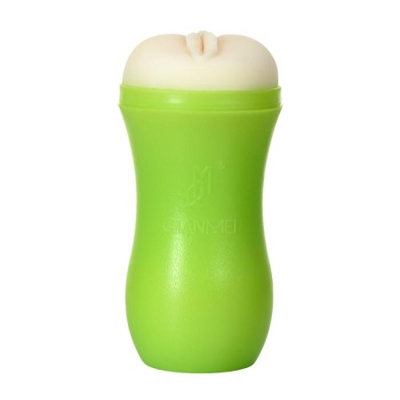 Toyfa A-Toys masturbator, vagina, green/bodily color, 14 cm-2
