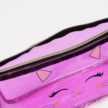 Cosmetic bag on lightning, with a pen, purple color-2