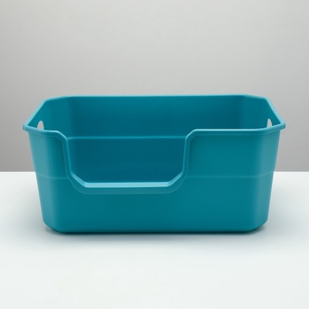 The toilet open with the side entrance with a scoop and a filter, 50 x 35 x 24 cm, blue-4