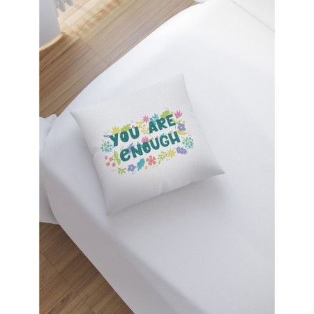 Decorative pillowcase “You are enough”, on a zipper, size 45x45 cm-1