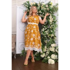 Women's dress, size 52, mustard color