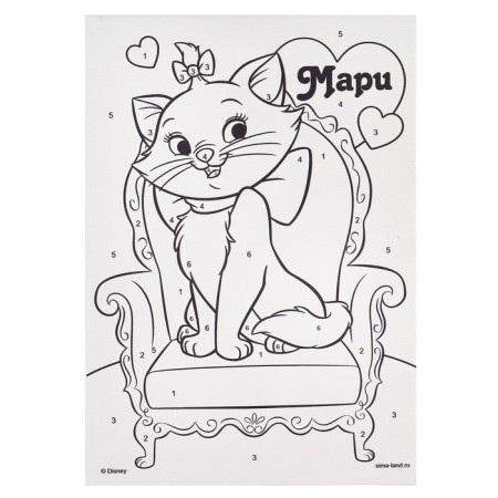 Picture on numbers for children "Kita Marie" 21x15 cm, cats aristocrats-1