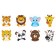 Sticker Paper "Wild animals - emotions" d = 2.5 cm 500 pcs in a roll 3x6.5x6.5 cm