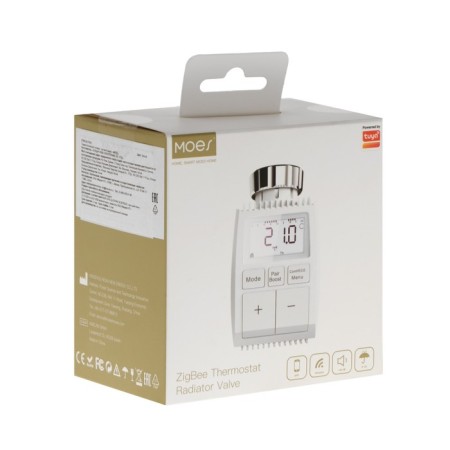 Thermostatic head of MOES ZTRV-ZX-TV01 Zigbee, display, temperature maintenance, timer-1