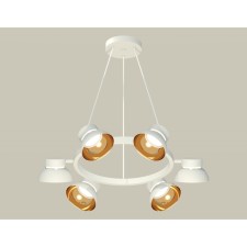 Комплект подвесного поворотного светильника Ambrella light, Traditional DIY, XB9191101, 6хGX53, цвет белый песок, золото желтое полированное, прозрачный