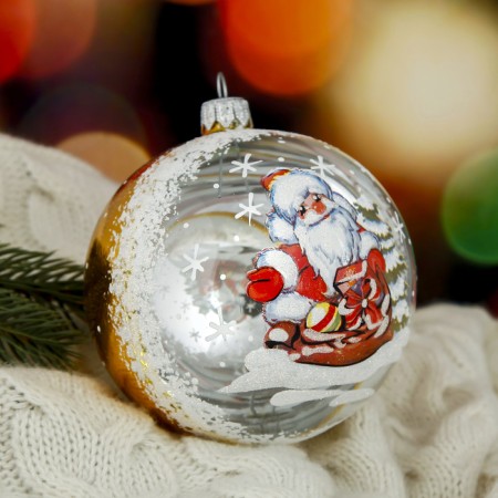 New Year's ball "Morozko" 9.5 cm mix-2