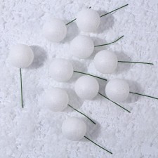 Figure for crafts and decor on the “ball” wire, set of 10 pcs., Size 1 pc. - 4 × 11 cm, white color