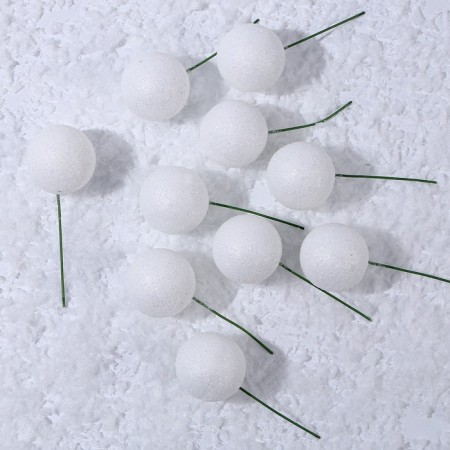 Figure for crafts and decor on the “ball” wire, set of 10 pcs., Size 1 pc. - 4 × 11 cm, white color