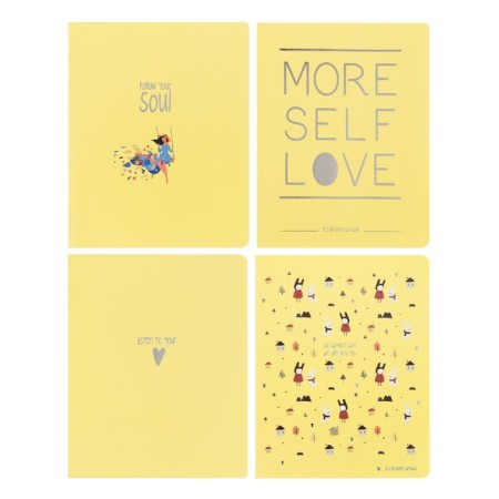Notebook A5, 48 sheets in a cage on the BG paper clip "Thoughts Positive", cover coated cardboard, foil embossing, mix
