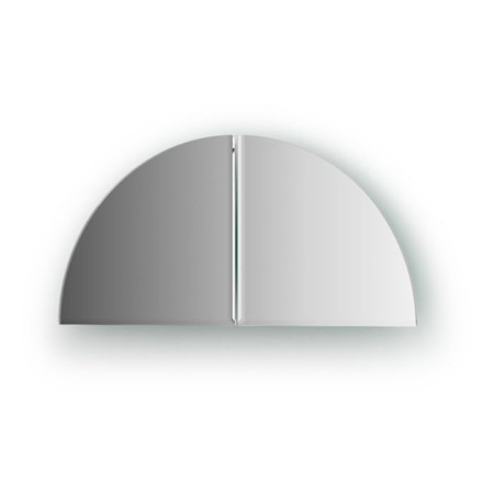 Mirror tiles with fedet 5 mm, - a set 2 pcs a quarter of a circle 15 x 15 cm, silver EvoForm