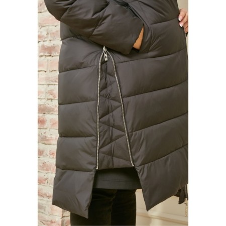 Female coat, size 56, black color-5