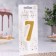 Candle for Cake "Super Blood", 10.4 cm, number "7", gold sparkle