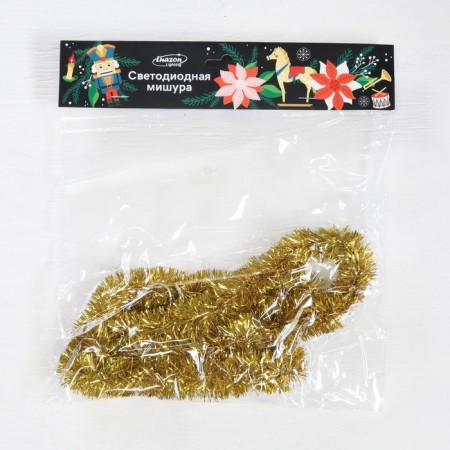 Garland "Mishura" 1 m Rosa, IP20, golden thread, 22 LED, 8 layers, D = 3 cm, glow warm white, CR2032X2-3