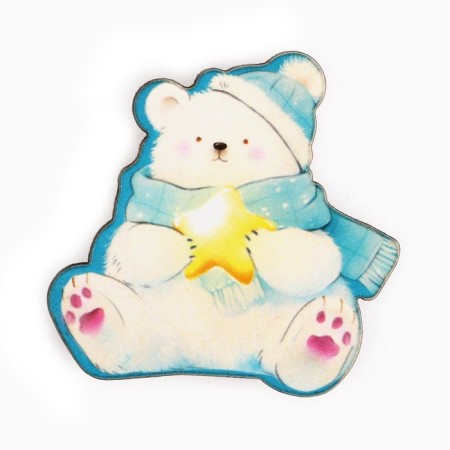 New Year's icon "Dream with Mishka", 3.7 x 4 cm-2