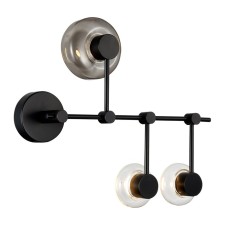 The lamp is wall-flowing ST LUCE. SL6005.401.03. Vallo. 3x3 watts, LED, 3000K, 495 LM, 47x49 cm, black color