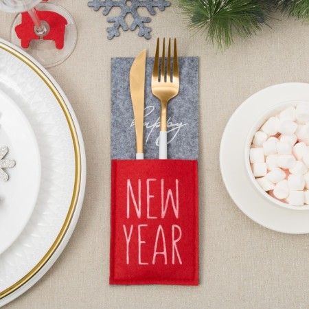 Envelope for tables New Year 8.5x22 cm, 100% p/e, felt