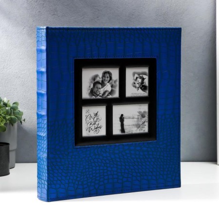 Photo album in 600 photos 10x15 "Python leather" to leatherette, bright blue