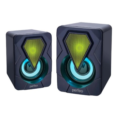 Computer speakers 2.0 Perfeo Shine, 2x3, USB, LED backlight, black-2