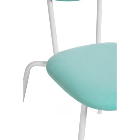 Stol on a metal frame Mareon skiing metal/velor, white/blue 47x55x79 cm-5