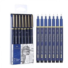 A set of capillary pens finenolo, 7 pieces: 0.2, 0.25, 0.3, 0.35, 0.4, 0.45, 0.5, black