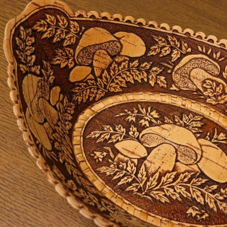 Oval "mushroom" d 21.5 cm; Sh 17 cm; 8.5 cm, birch bark-2