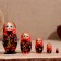 Matryoshka "Chamomile", red, 5-doll, 11-12cm