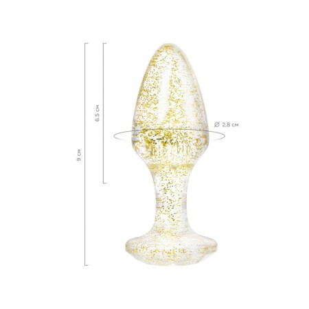 Anal plug Toyfa, acrylic, golden, 8 cm, D 2.8 cm-9