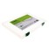 A4 document folder, with green latches, 230 x 305 x 23 mm, transparent case