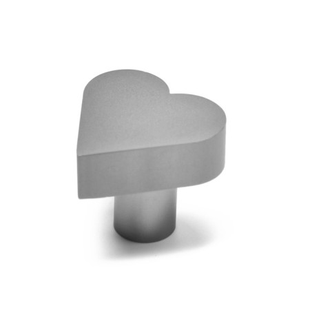 Furniture button “Heart” handle, gray color-1