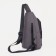 Male sling bag from textiles, headphone opening, gray color