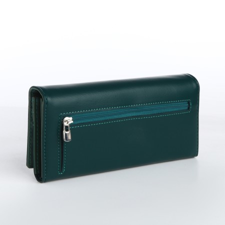 Women's wallet on magnet, green color-1