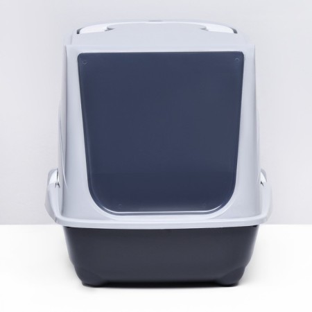 Domik toilet for cats closed with a door 43*32*33 cm, gray-1