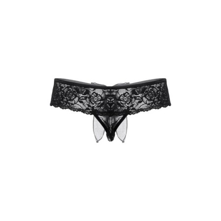 Panties-Schorts with a bow with access Softline Collection, lace, black color, size S/M-2