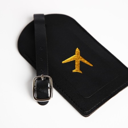 Passport cover, luggage tag, black color-5