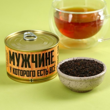Black tea in the tin -can “reserve man”, taste: lemon, 20 g.
