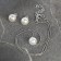 Set 2 objects: earrings, pearl pearl pearls, beads, white color in silver, 45 cm