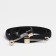 Women's belt, width 1 cm, metal buckle, black color