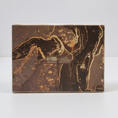Box for eclairs, confectionery packaging, 4 inserts, “marble”, 20 x 15 x 5 cm-2