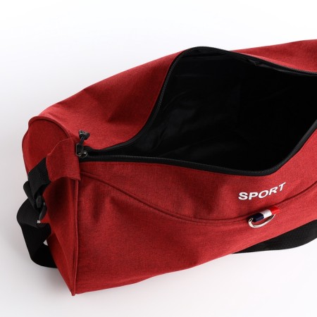 Sports bag with lightning, external pocket, long belt, burgundy color-3