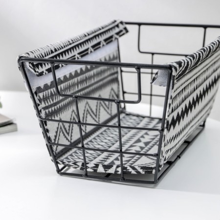 Basket for storage of the shade "Morocco", 25 × 15 × 11.5 cm, black and white color-2