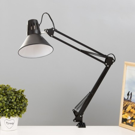 Black 1x60W E27 table lamp (on the clamp) 17x17x81cm